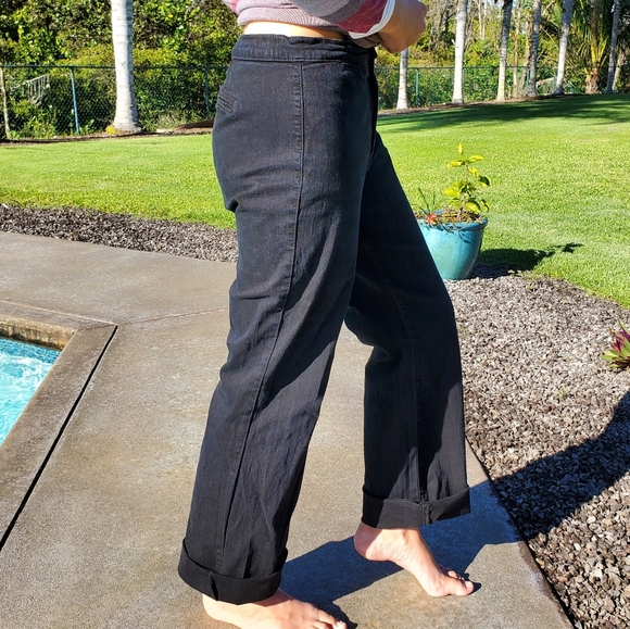 NYDJ black boots cut jeans sz 12 mid rise waist - Picture 6 of 12